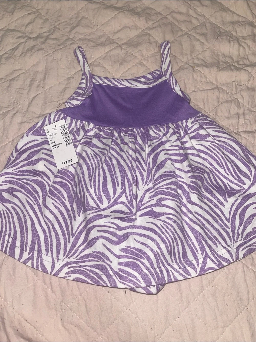 Carter's Purple and White Zebra Print Dress
